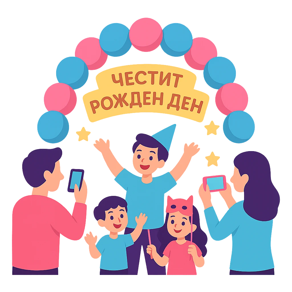 Парти декорация с балони за детски рожден ден